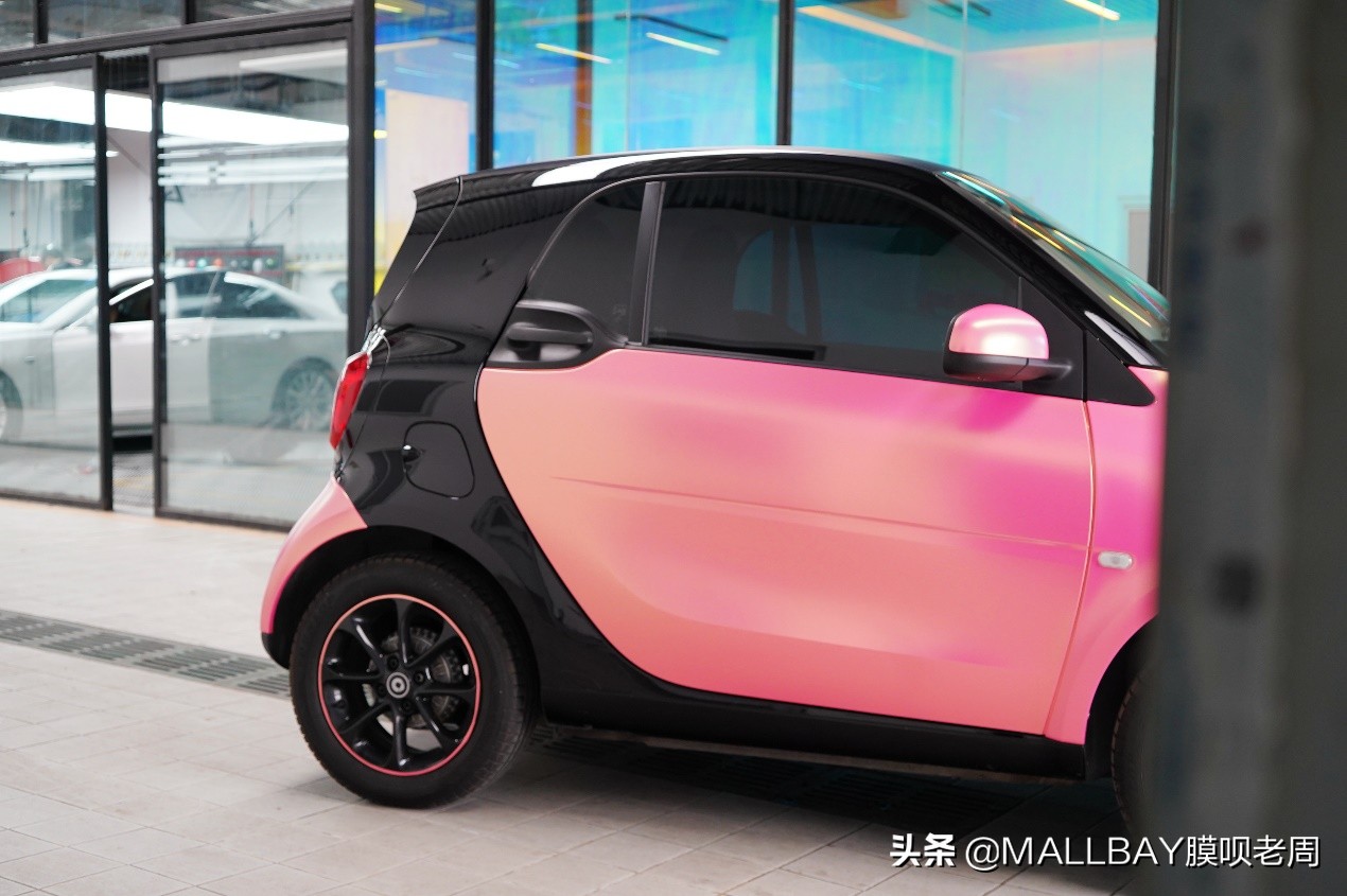 奔驰哑光改色效果图,奔驰smart改装图片