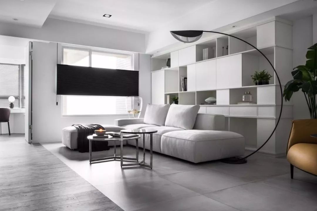 客厅地砖颜色怎么选现代简约款,冠珠摩卡灰地砖客厅效果图