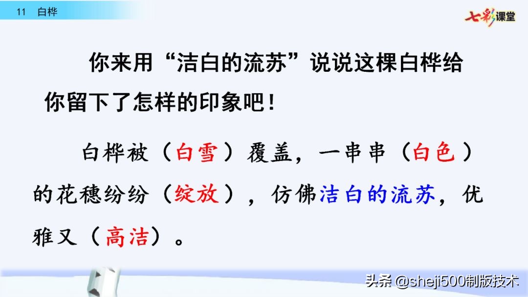 语文教科书四年级下册11课白桦,四年级语文书下册白桦讲解及预习