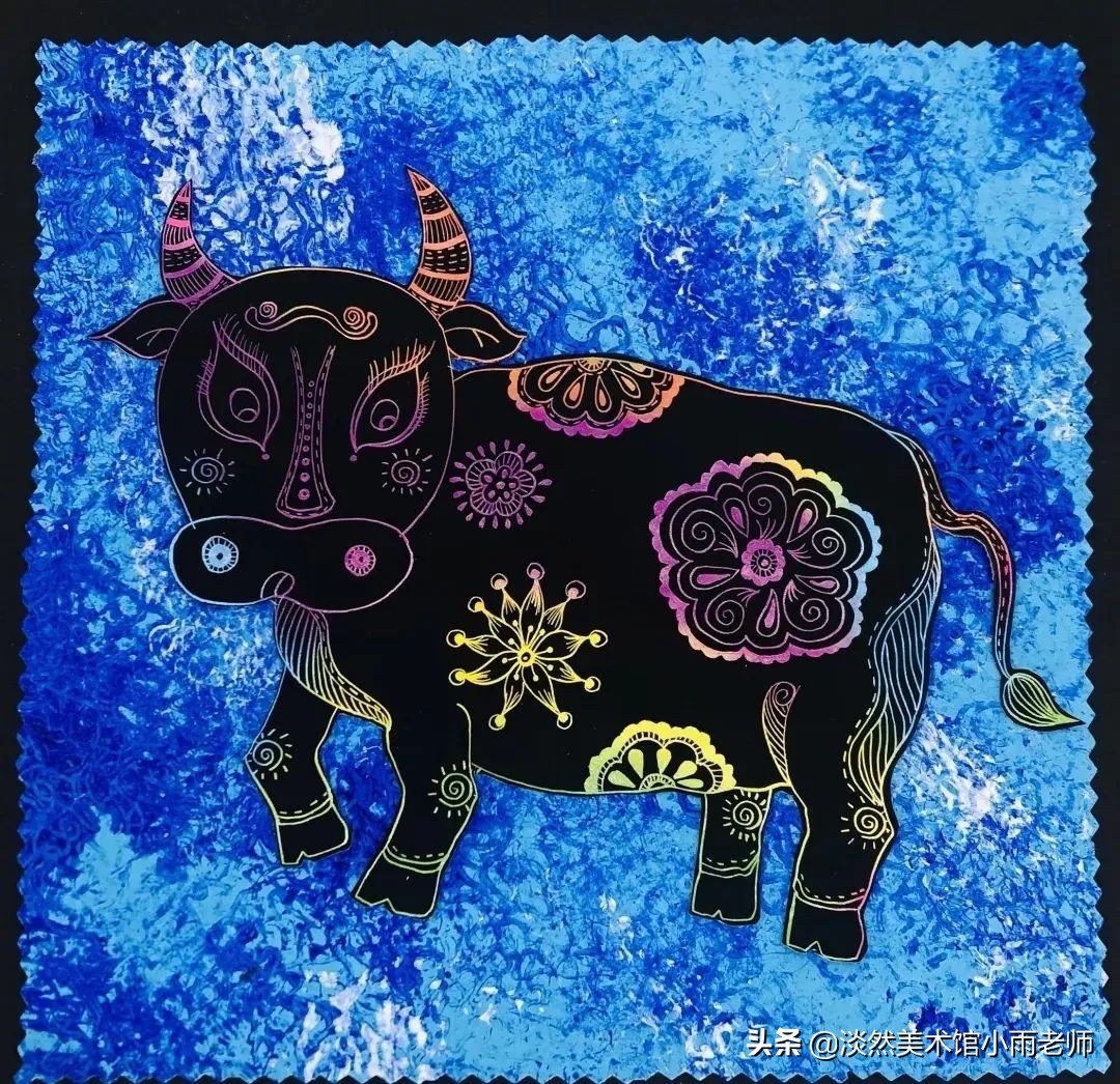 儿童创意绘画生肖牛,少儿创意绘画牛