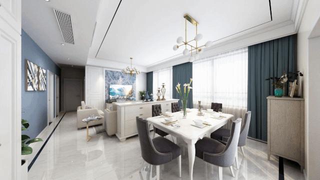 10款狭长小户型衣帽间装修效果图,客餐厅一体顶设计