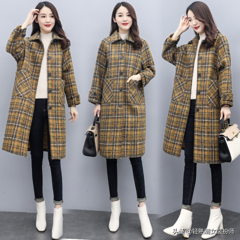 2022新款百搭显瘦格子大衣,新款格子大衣时髦又洋气