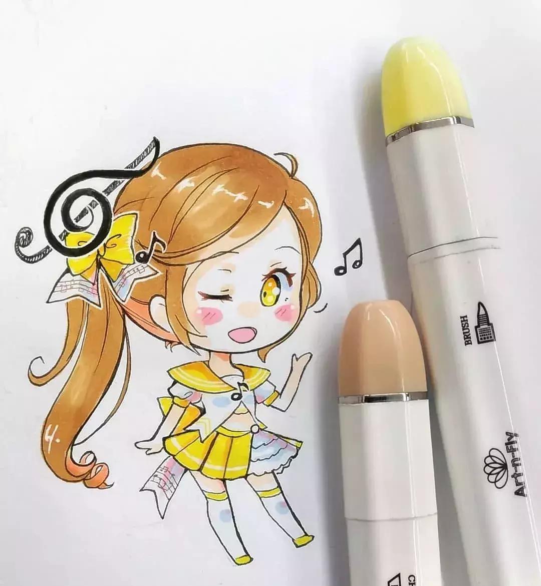 可爱动漫人物手绘马克笔,马克笔好看的动漫人物