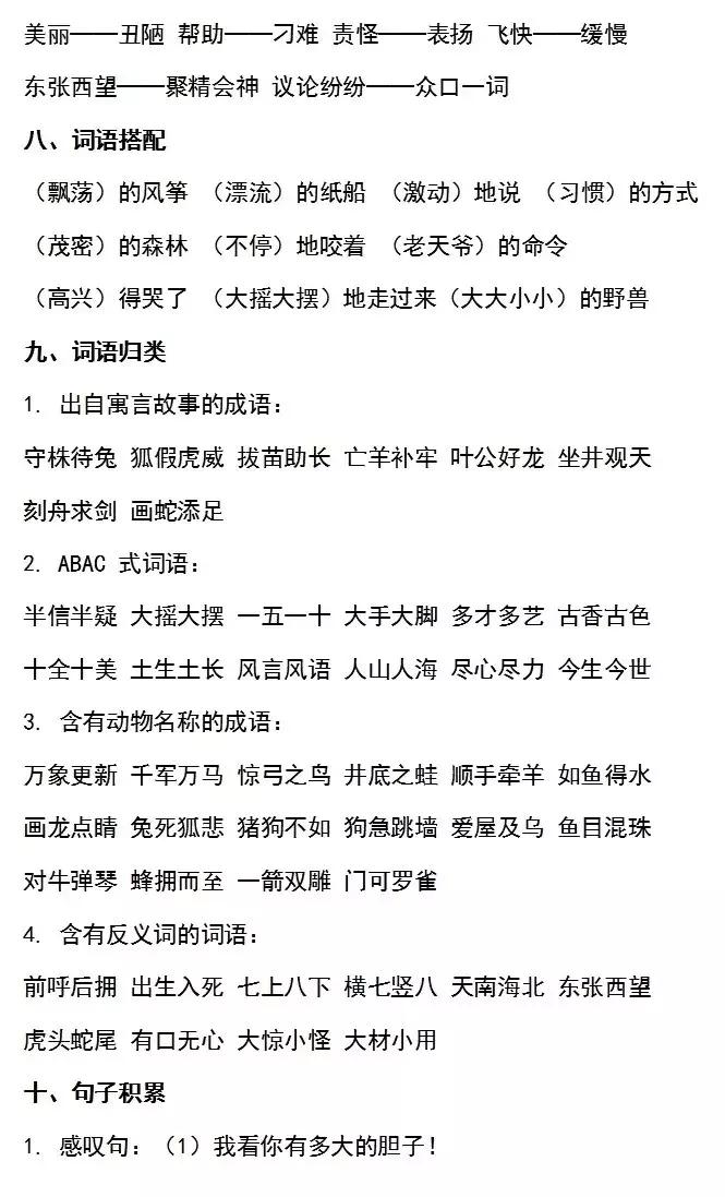 部编版语文二年级期末知识点总结,二年级语文期末复习重点必考2021