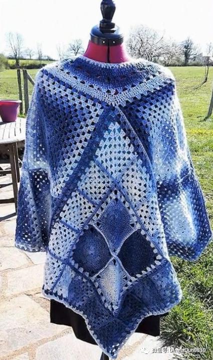 斗篷披肩钩花图样,针织披肩花样图片大全