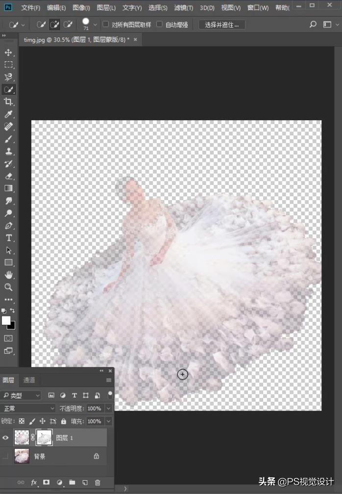 复杂背景婚纱抠图,婚纱照抠图背景融为一体