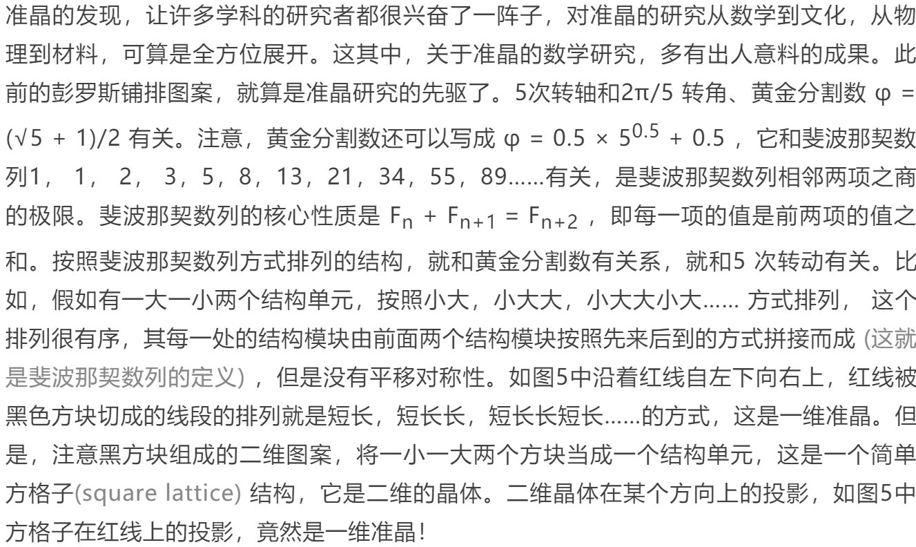 数理史上的绝妙证明：准晶是高维晶体的投影