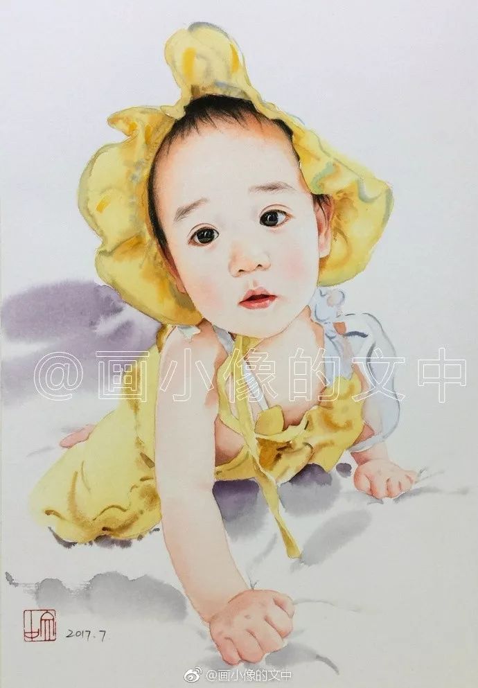 比起打印画，美院毕业的他，笔下这种彩铅水彩画才好看哭了~