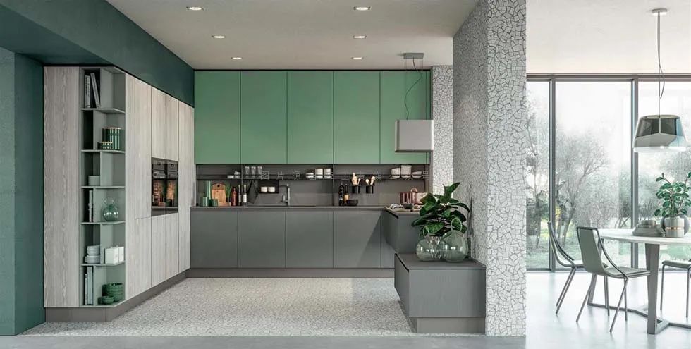 橱柜厨边柜电视柜一体,现代风格厨房橱柜一体柜