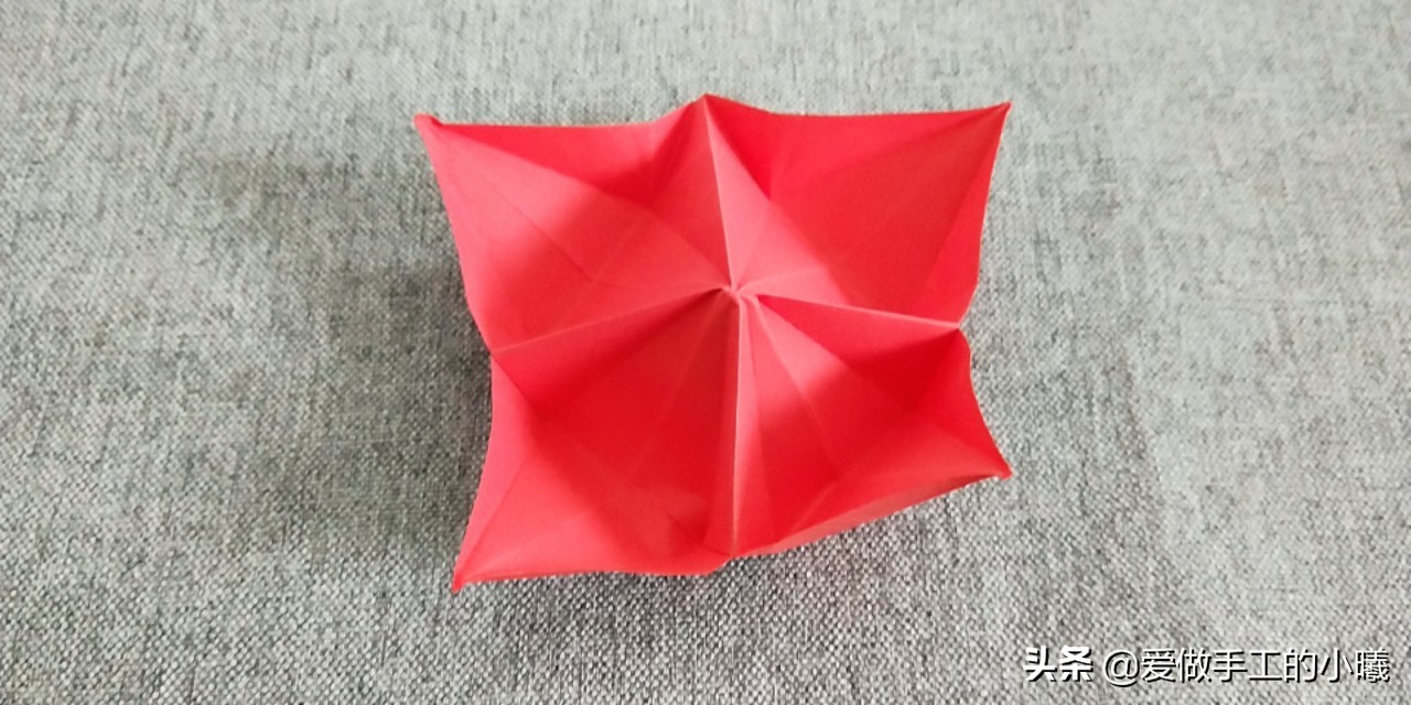 四瓣花折纸,四瓣花手工折纸视频简单