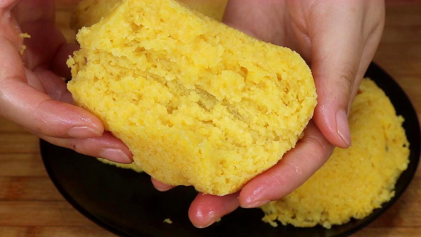 空气炸锅玉米面蛋糕的做法,玉米面这样做比蛋糕面包还好吃