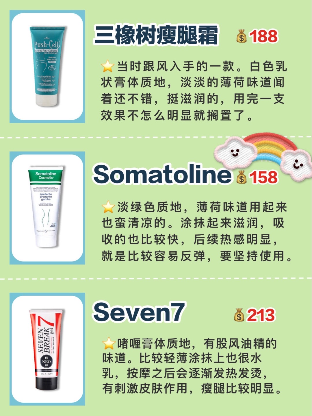 瘦腿霜测评红黑榜第一名,最火温感瘦腿霜测评