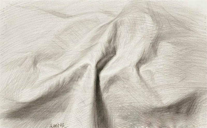 衬布的素描画法,衬布素描画法校考