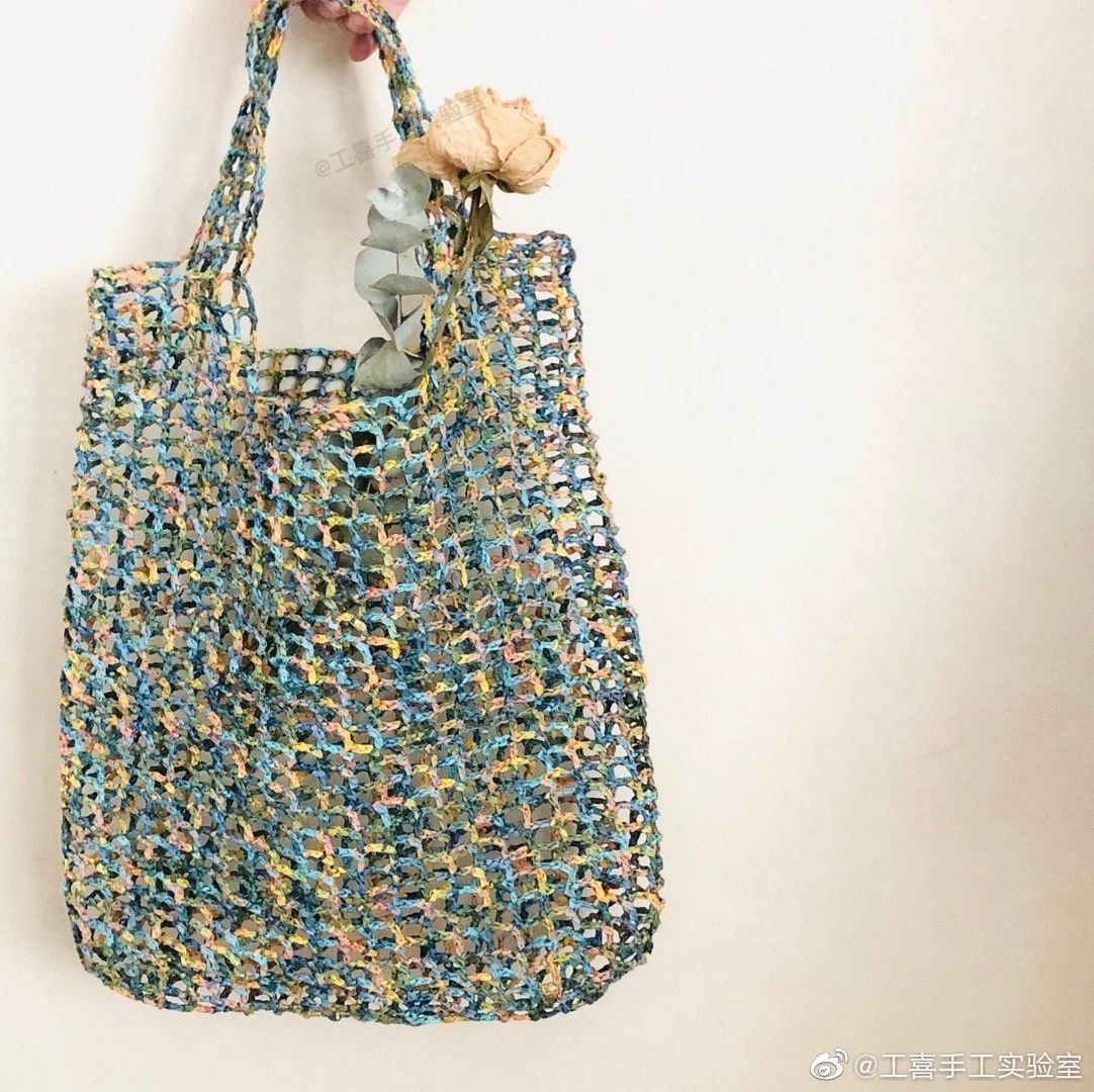 钩织网兜手袋,钩织收纳网兜小包最新