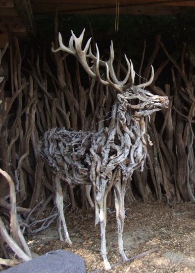 木头艺术创意作品,木头雕塑艺术品制作