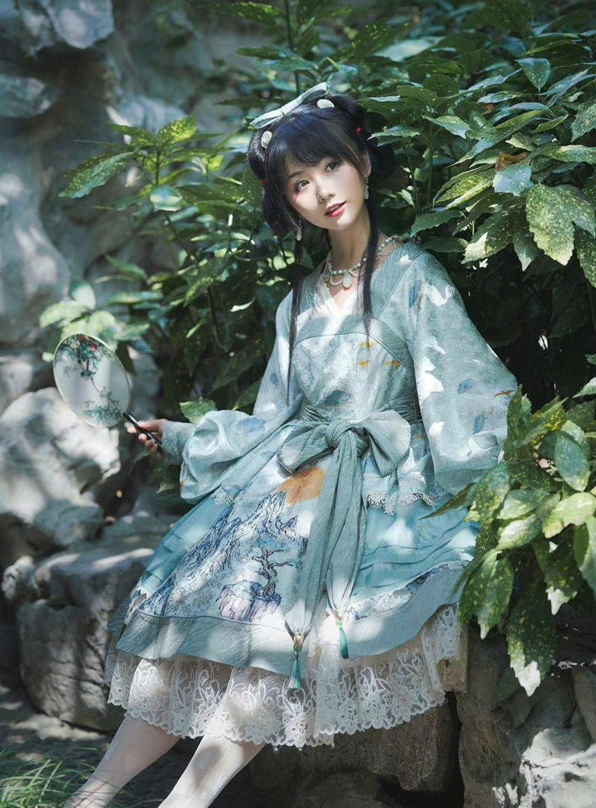 适合高个子的lo裙甜美风,lo裙中国风长裙