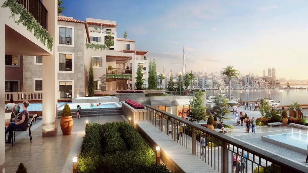 迪拜天空之镜美景图,迪拜海蓝之港在哪里