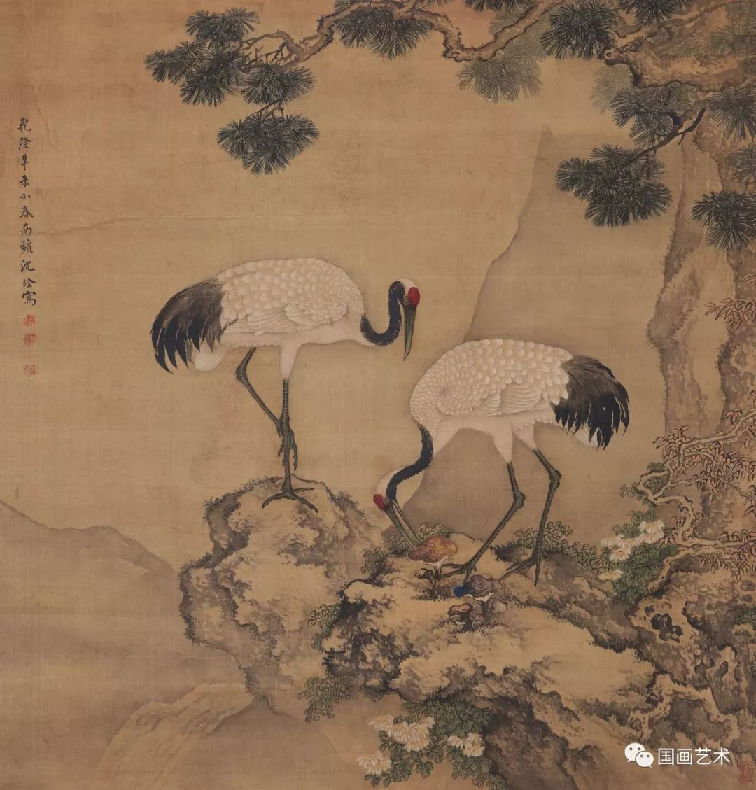 松鹤延年比较有名的图画,写意松鹤图看一下