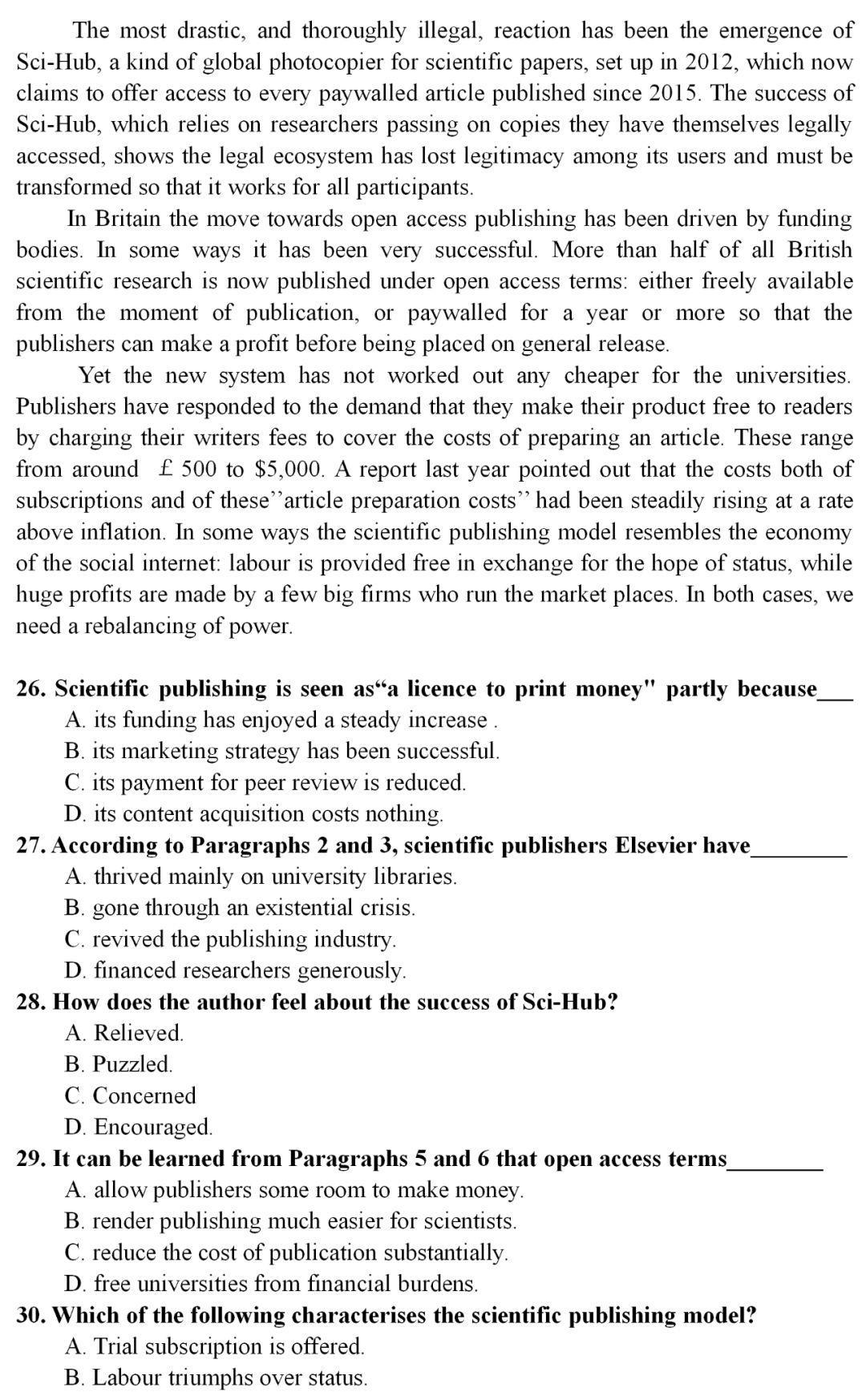2020考研英语一真题及答案完整版,2020考研英语一真题详细解析
