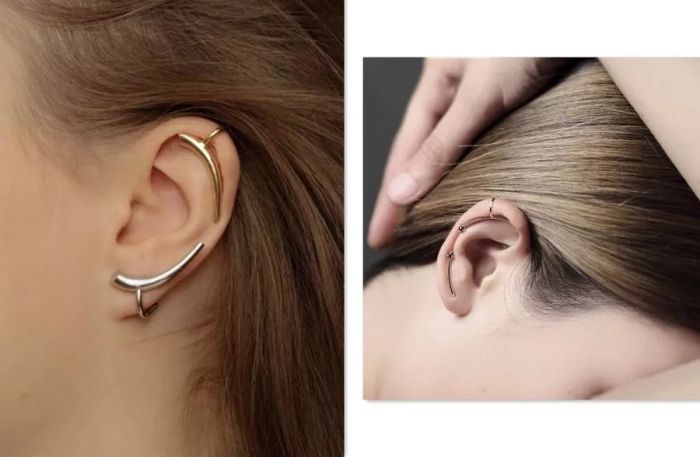 耳夹高级感珍珠,精致耳夹高级感珍珠元素