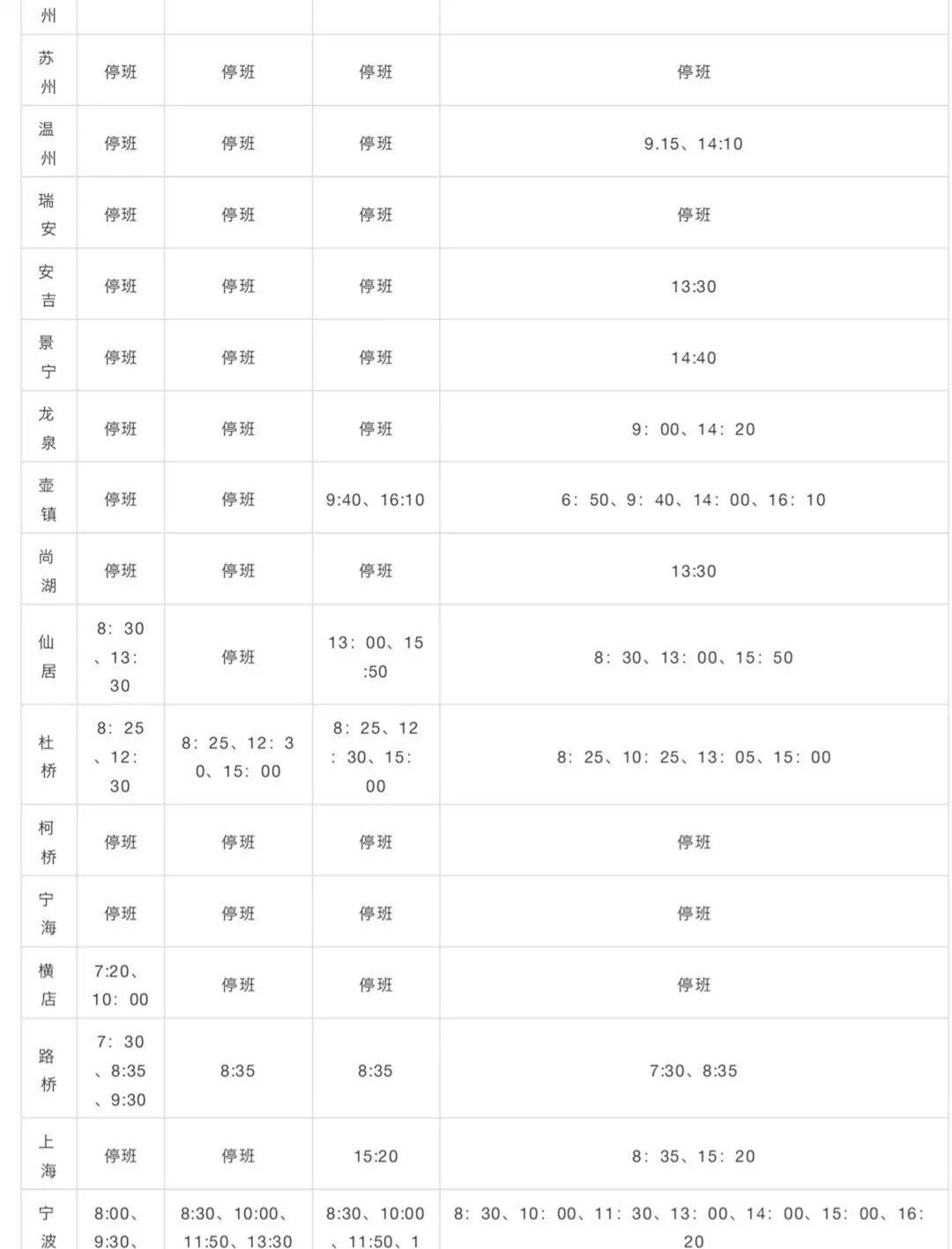 金华公交2022春节安排,金华发往项城汽车站时刻表