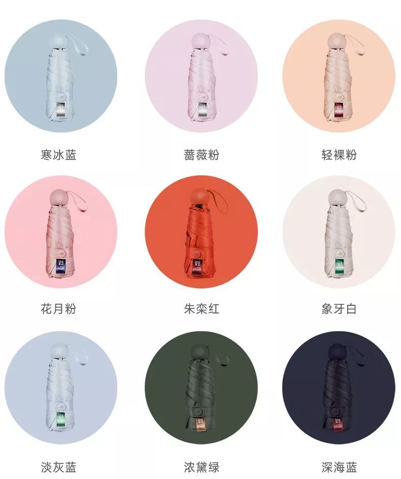 超强防晒防雨胶囊伞,胶囊伞防紫外线小巧便携12.5长