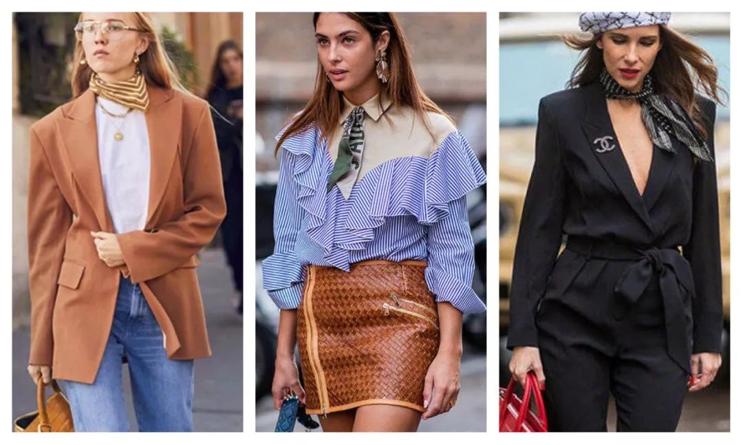 丝巾新系法这样穿美出新高度,秋冬细窄条丝巾的系法大全