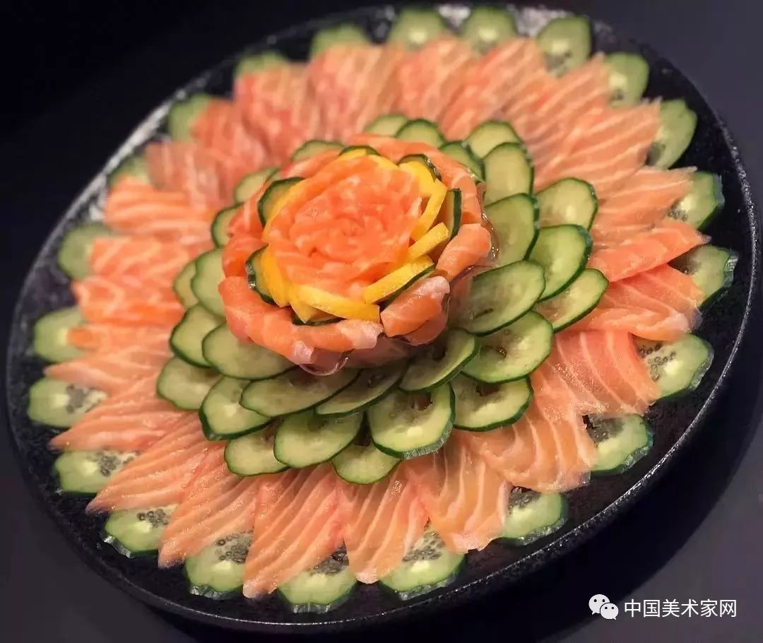 刺身的艺术图片大全,用生鱼片画作品
