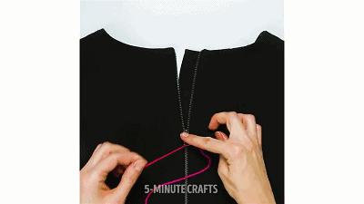 拉链掉下来用吸管怎么装上去,衣服拉链坏了一根吸管解决