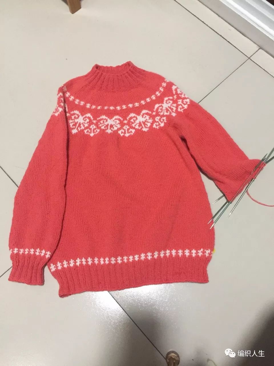 短款棒针粗线毛衣落肩编织方法,棒针彩虹波浪毛衣编织全过程