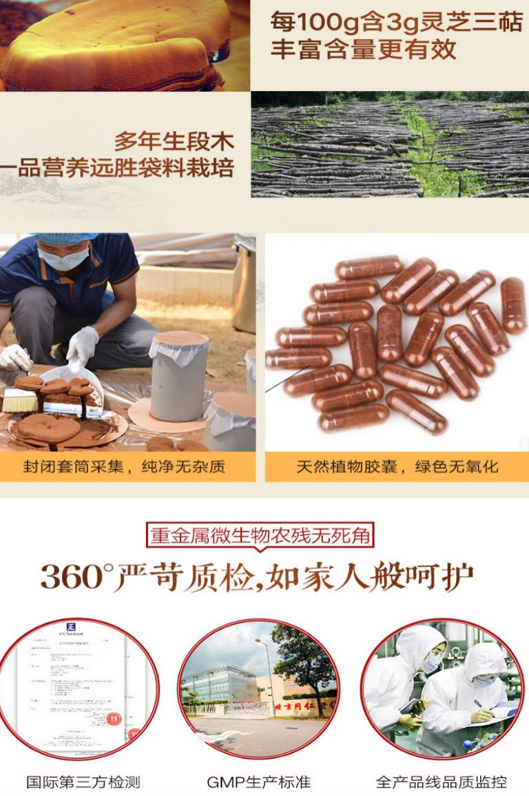 破壁灵芝孢子粉旗舰店单独包装,同仁堂直销灵芝孢子粉