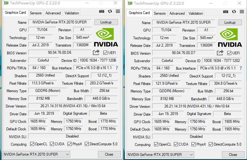 七彩虹rtx2070显卡跑分,七彩虹rtx2070ultrav28g跑分