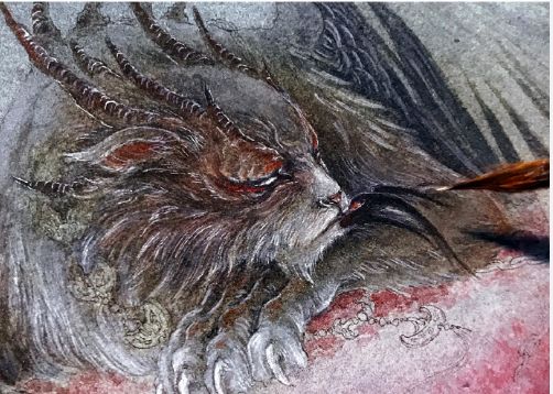 山海经异兽艺术画作,90后画家画山海经