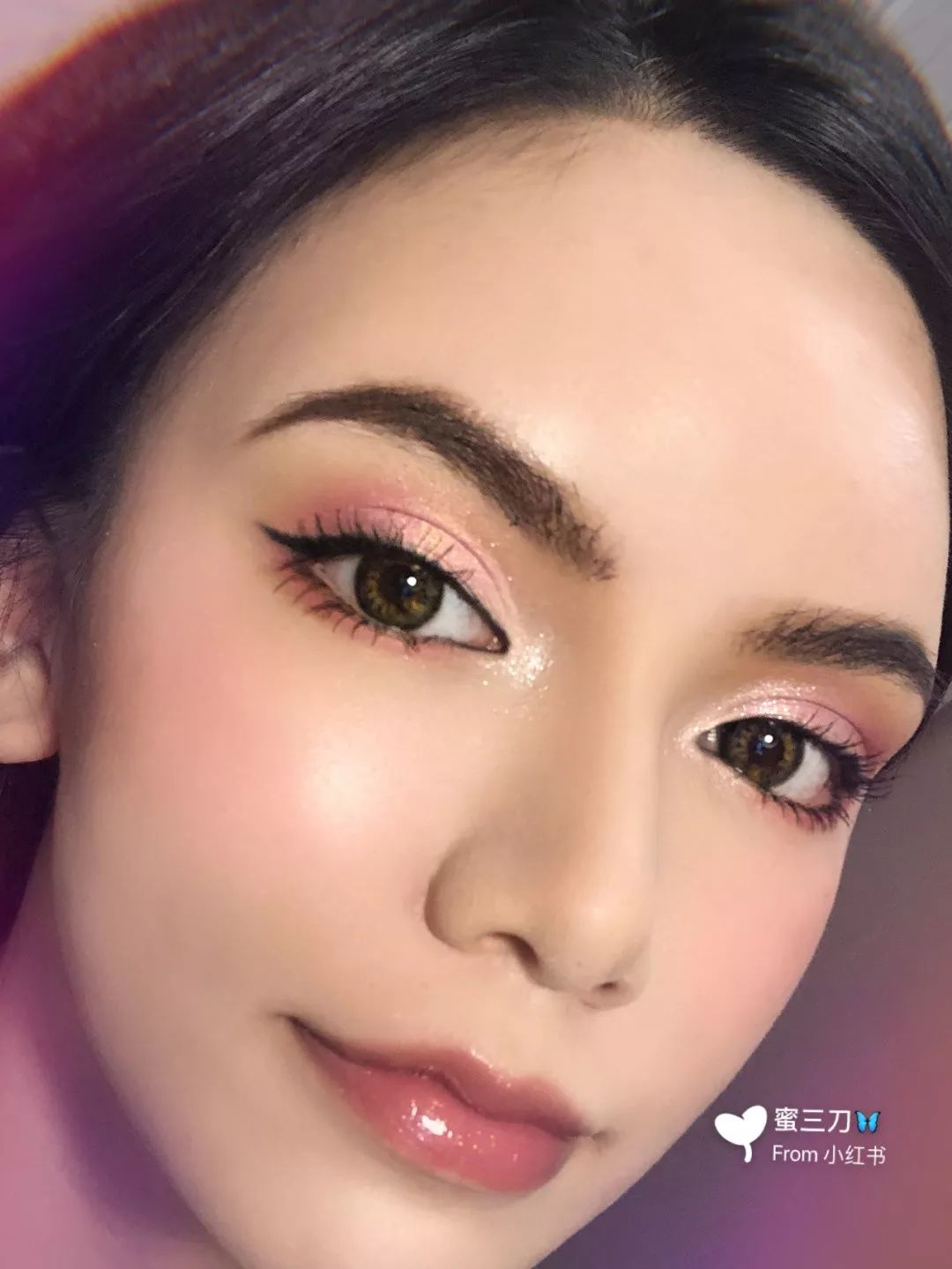 单眼皮肿眼泡轻欧美眼妆教程,单眼皮肿眼泡无眼影眼妆教程