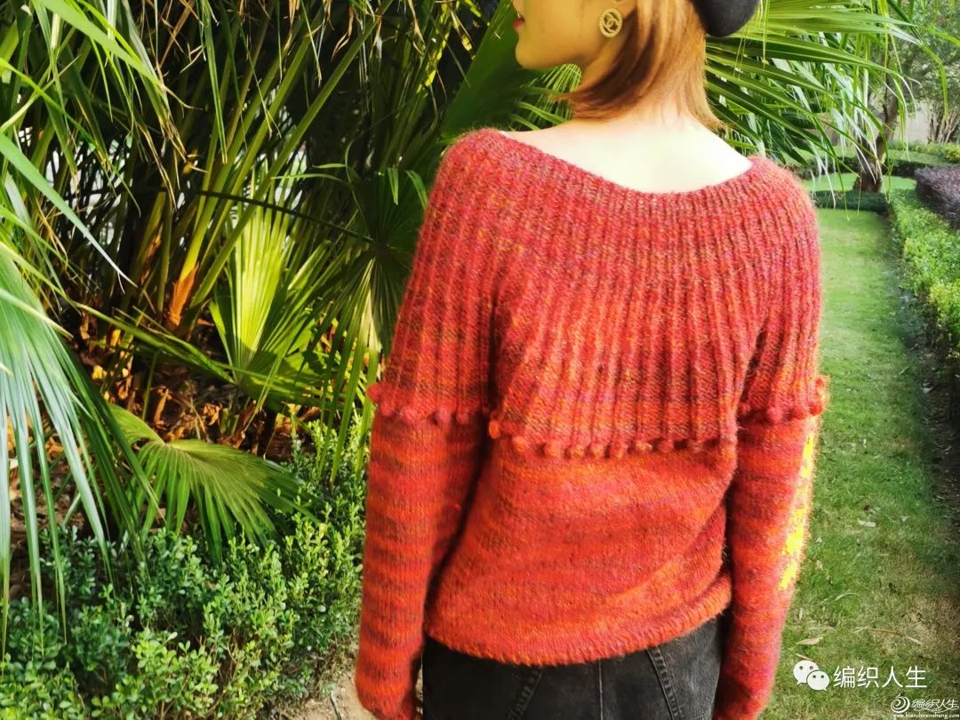 圆肩毛衣的织法女士棒针,棒针编织倾城圆肩毛衣