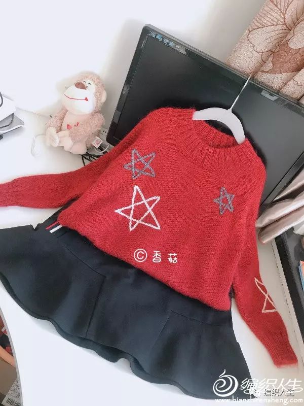 松鼠绒v领儿童毛衣编织完整教程,儿童套头满天星毛衣时尚编织教程