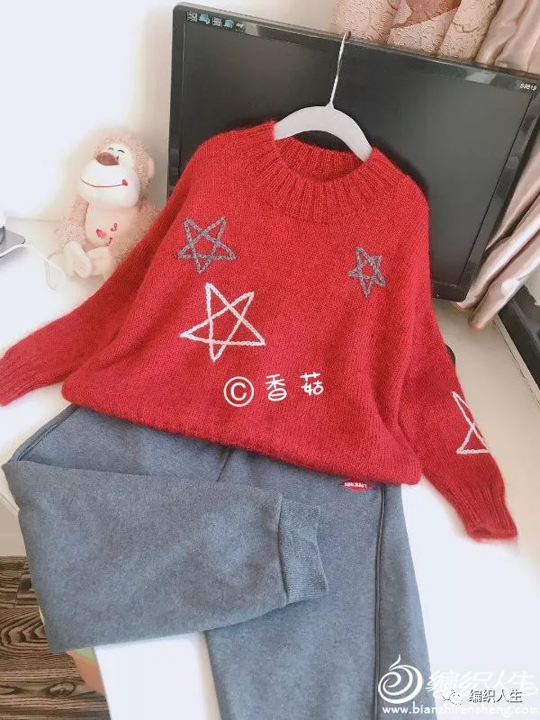 松鼠绒v领儿童毛衣编织完整教程,儿童套头满天星毛衣时尚编织教程