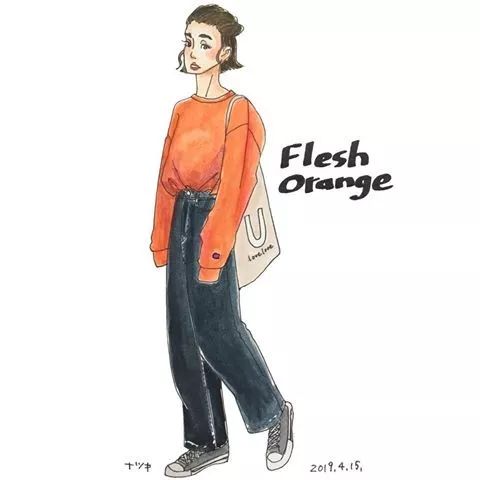 18套优雅又时髦的手绘穿搭,日本穿搭手绘秋冬