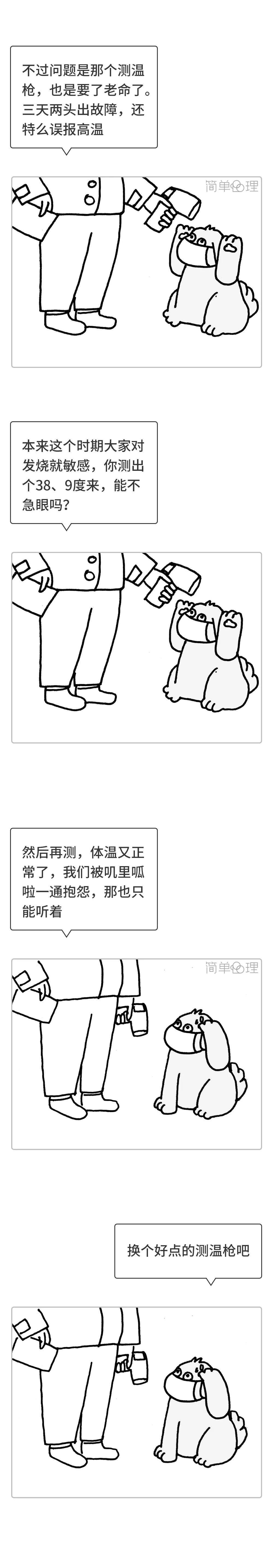 胖子测体温漫画,测体温漫画图