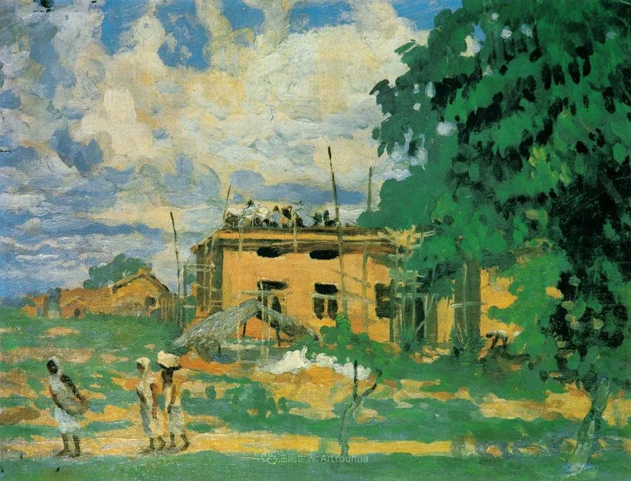 徐悲鸿先生的巨幅油画愚公移山,徐悲鸿中国现代画之父