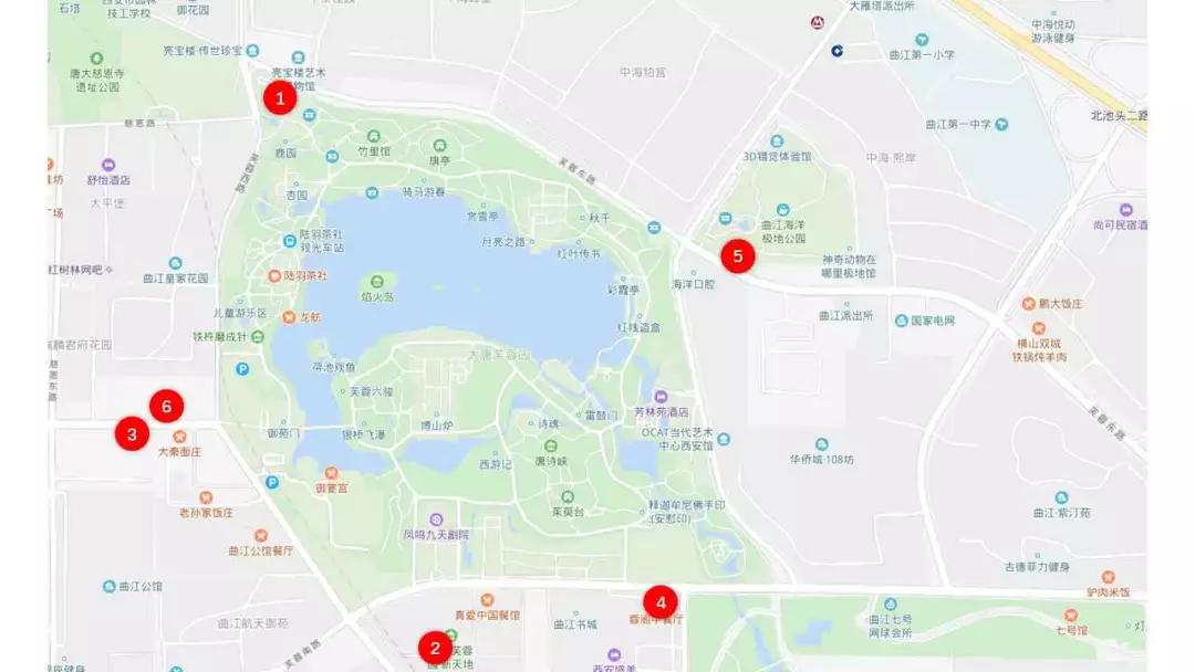 曲江一日游最佳路线图,曲江游最全攻略