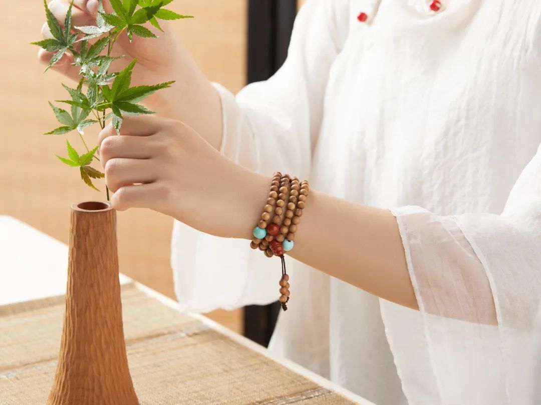 老料天然绿檀木手串,老檀木手串1.0