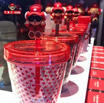 泰福高泰迪吸管杯,泰迪珍藏水杯