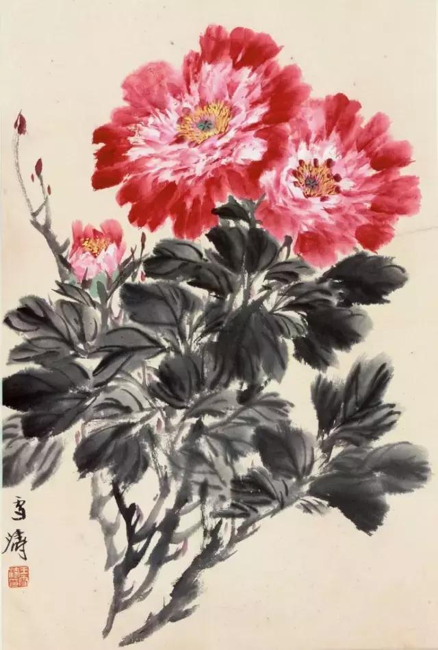 墨尔本写意牡丹的画法教程,小写意国画牡丹叶子的画法