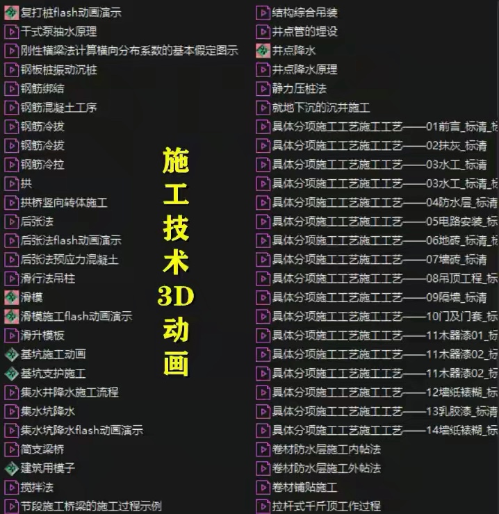 299个现场施工动画，实景施工过程，施工员、技术员建议*载下**