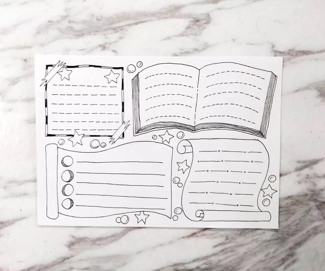 万能的手抄报模板二年级,万能的手抄报模板