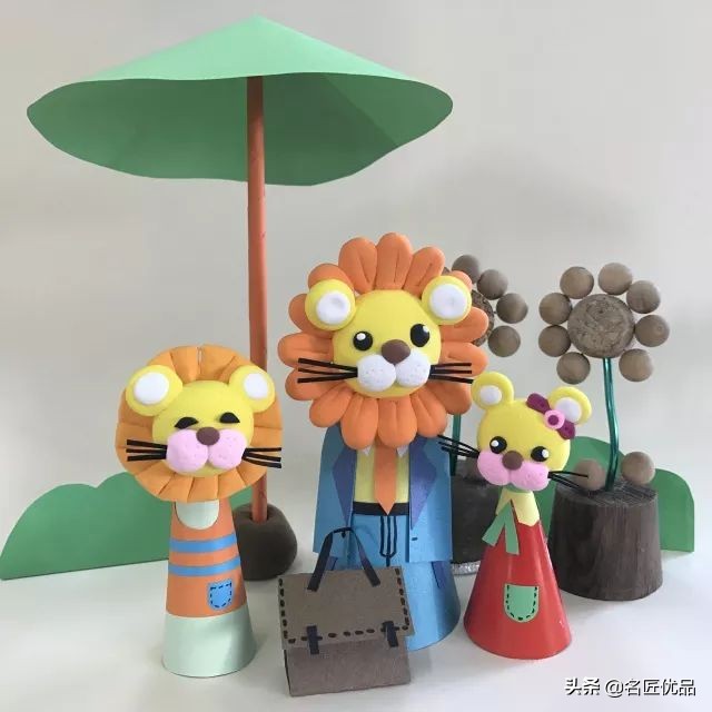 用黏土做简单又可爱的小狮子,小狮子粘土手工制作教程