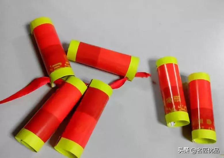 元旦手工彩纸鞭炮,元旦节手工鞭炮