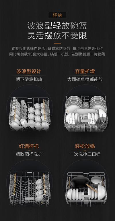 三星级消毒美的中式灭菌洗碗机GX800，顶控面板免弯腰新体验