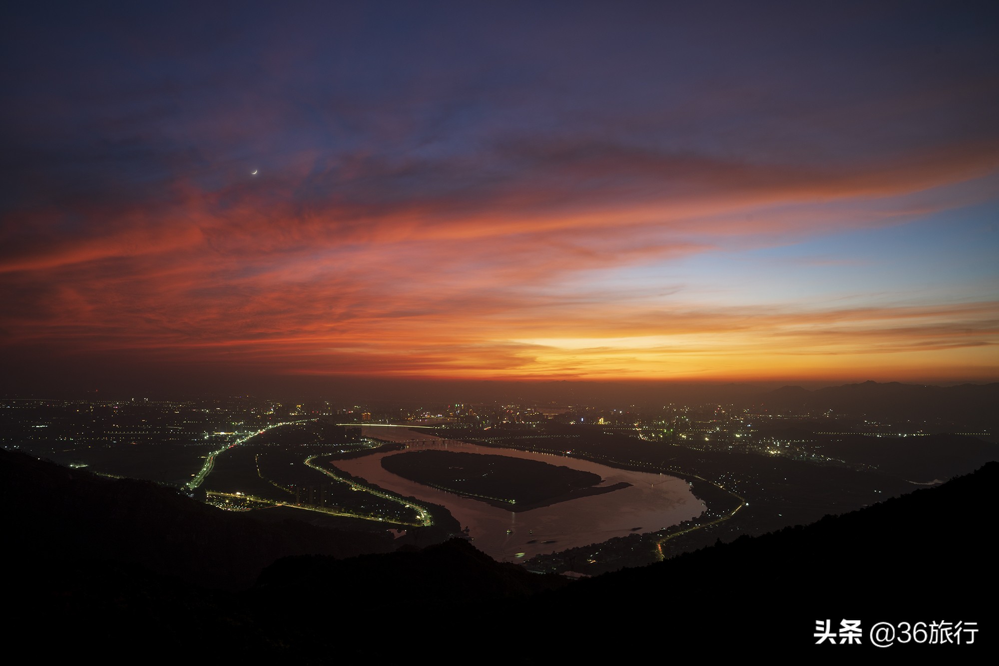 清远北峡登山攻略,清远北峡山顶夜景